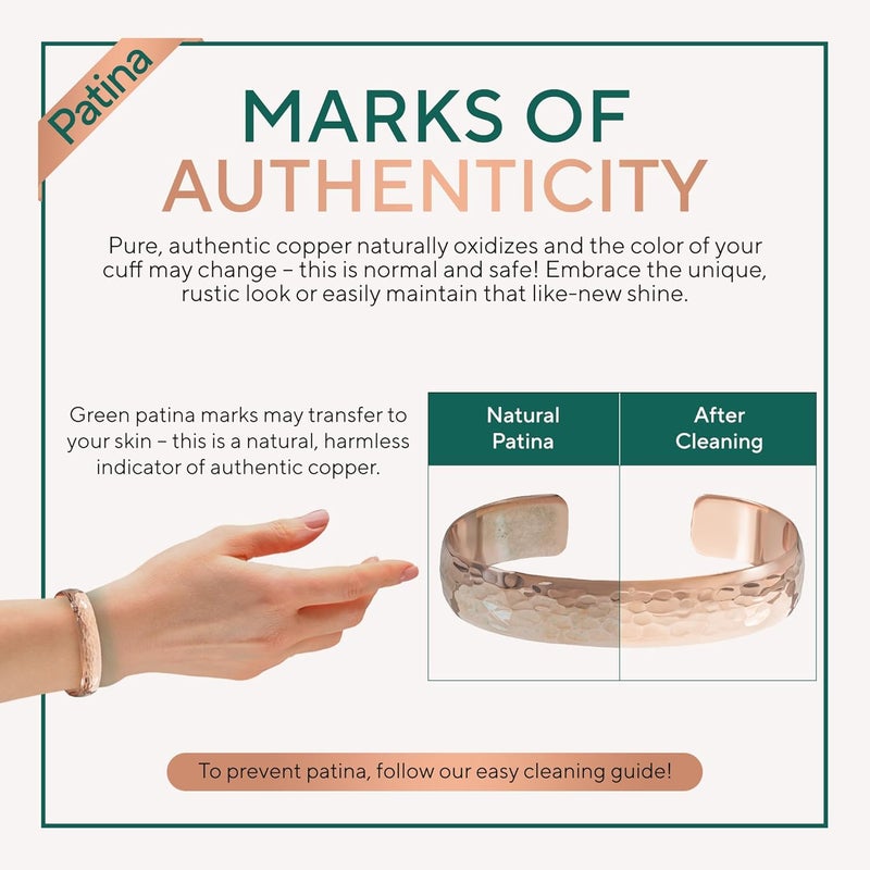 TheraCopper Copper Bracelet for Men & Women — 100% Pure Copper Bracelets — Raw, Solid & Uncoated Authentic Handmade Tibetan Bracelet Cuff Bangles - Image 5